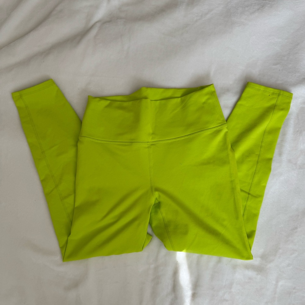 Fabletics Power hold Lime green high-waisted leggings women’s size medium